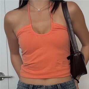 Vibrant Orange Halter Camisole
